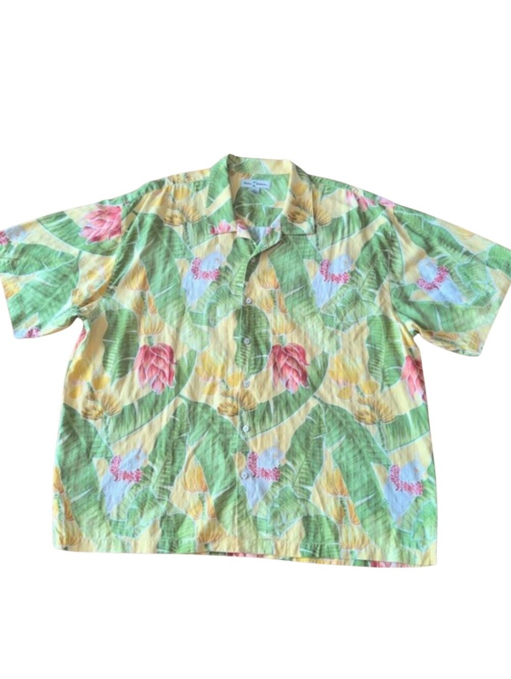 Tommy Bahama Cockatoo Parrot Hawaiian Silk Shirt Tropical Floral Men XXL
